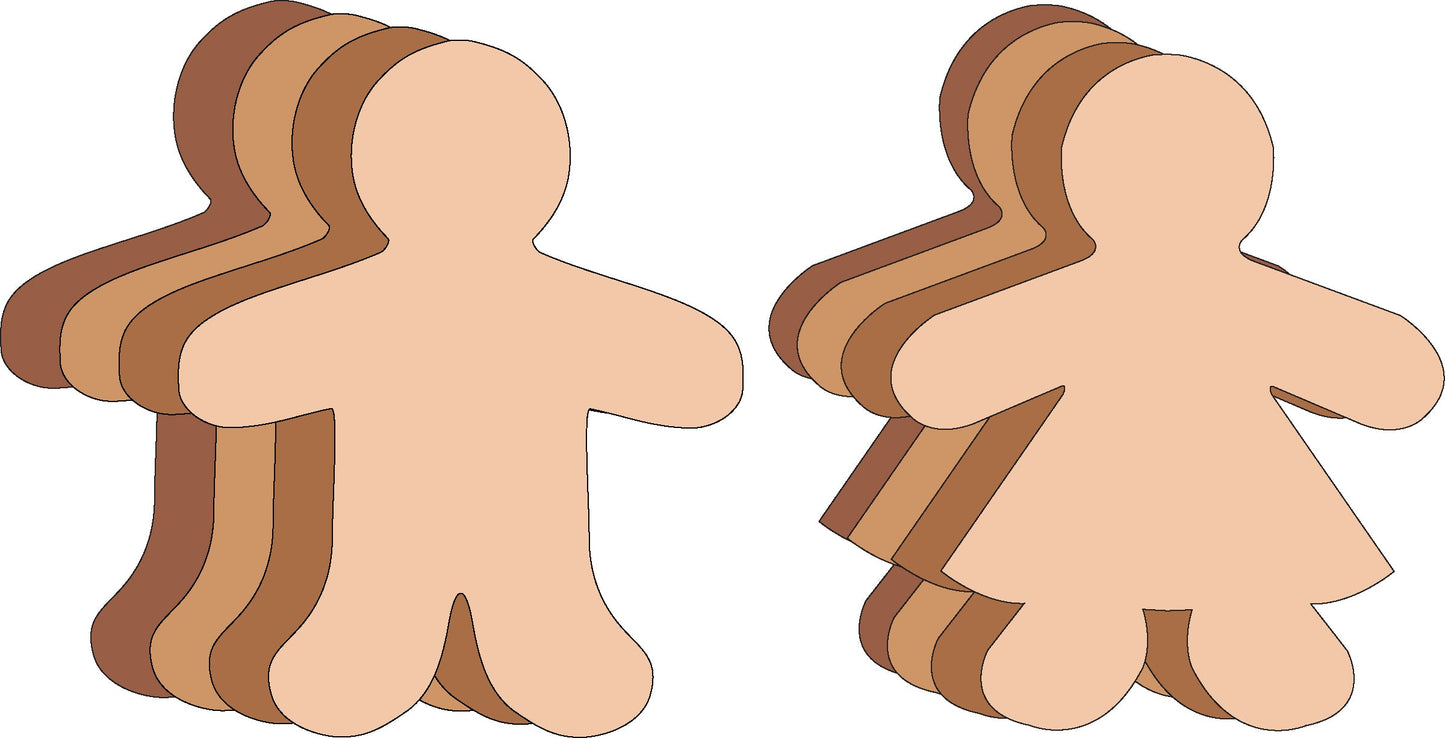 SHAPES ETC.  Kid Shape Set Multicultural Large Cut-Outs- 5.5”