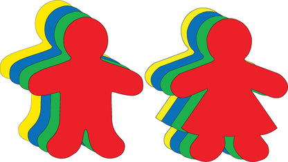 SHAPES ETC.  Kid Shape Set Assorted Color Large Cut-Outs- 5.5”