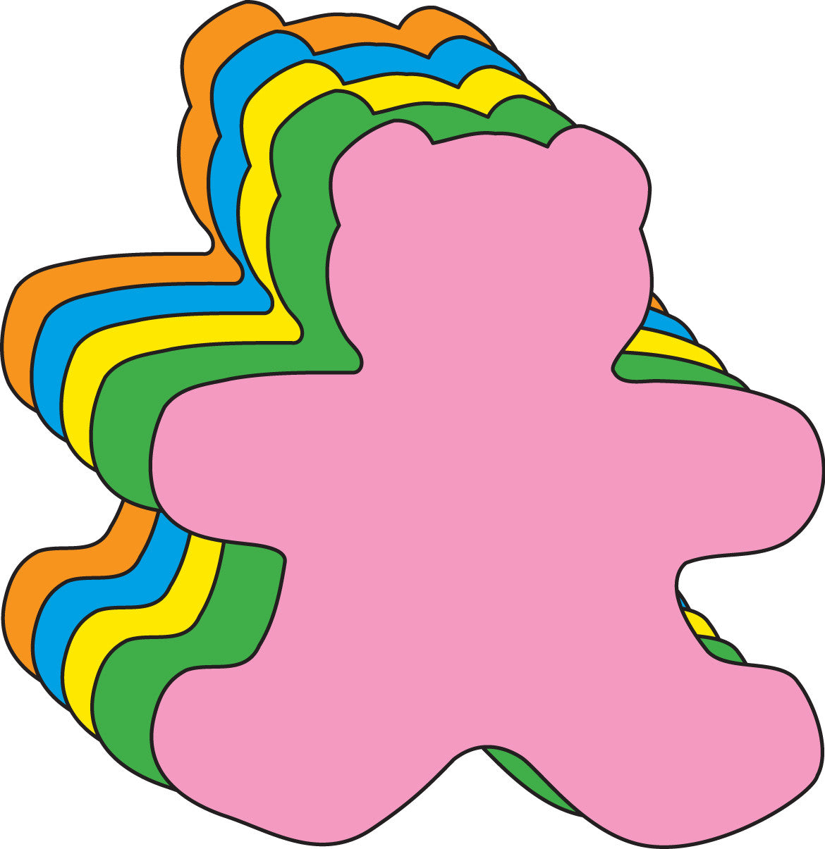 SHAPES ETC. Large Assorted Color Creative Foam Cut-Outs - Teddy Bear