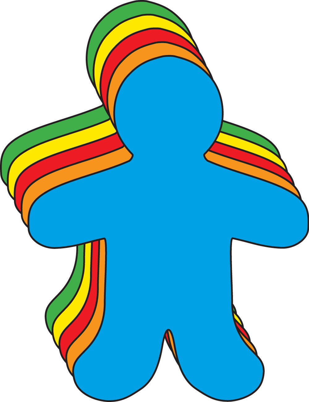 SHAPES ETC. Person Large Assorted Color Creative Cut-Outs- 5.5"