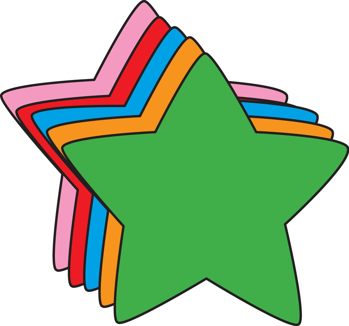 SHAPES ETC. Large Assorted Color Creative Foam Cut-Outs - Star