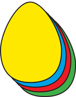 SHAPES ETC. Egg Assorted Color Creative Cut-Outs- 5.5"