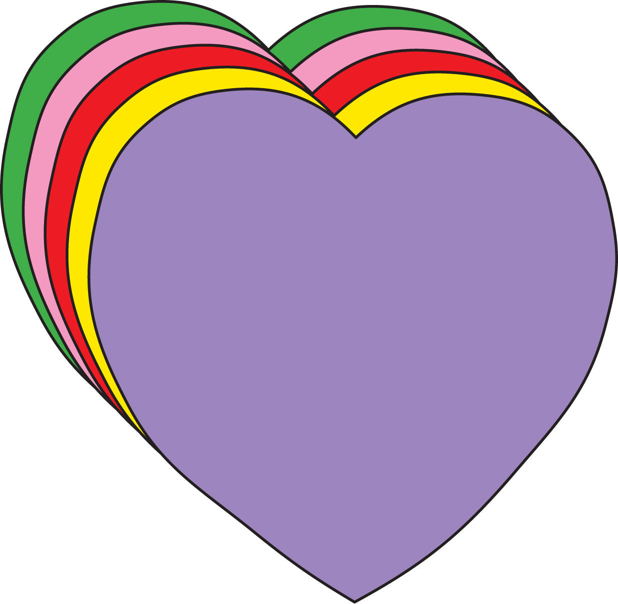 SHAPES ETC. Large Assorted Color Creative Foam Cut-Outs - Heart