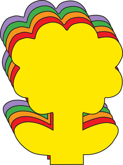 SHAPES ETC. Flower Assorted Color Creative Cut-Outs- 5.5"