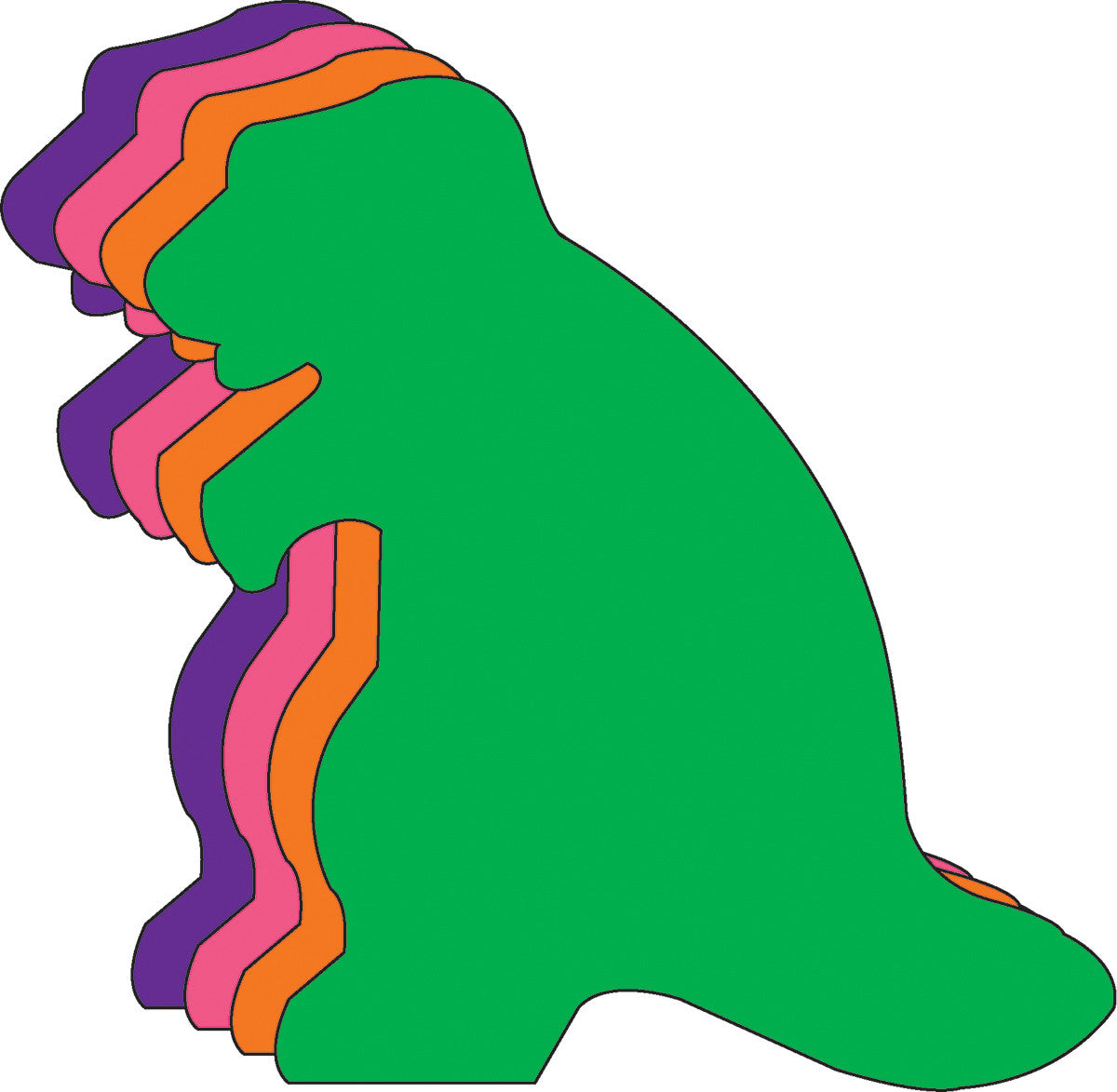 SHAPES ETC. Dinosaur Assorted Color Creative Cut-Outs- 5.5"