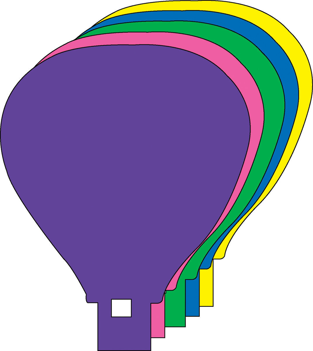SHAPES ETC. Hot Air Balloon Assorted Color Creative Cut-Outs, 5.5"