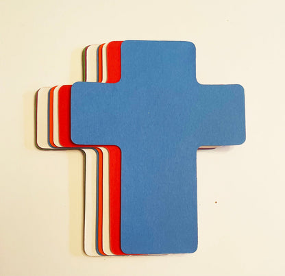 SHAPES ETC. Cross Assorted Color Creative Cut-Outs- 5.5"