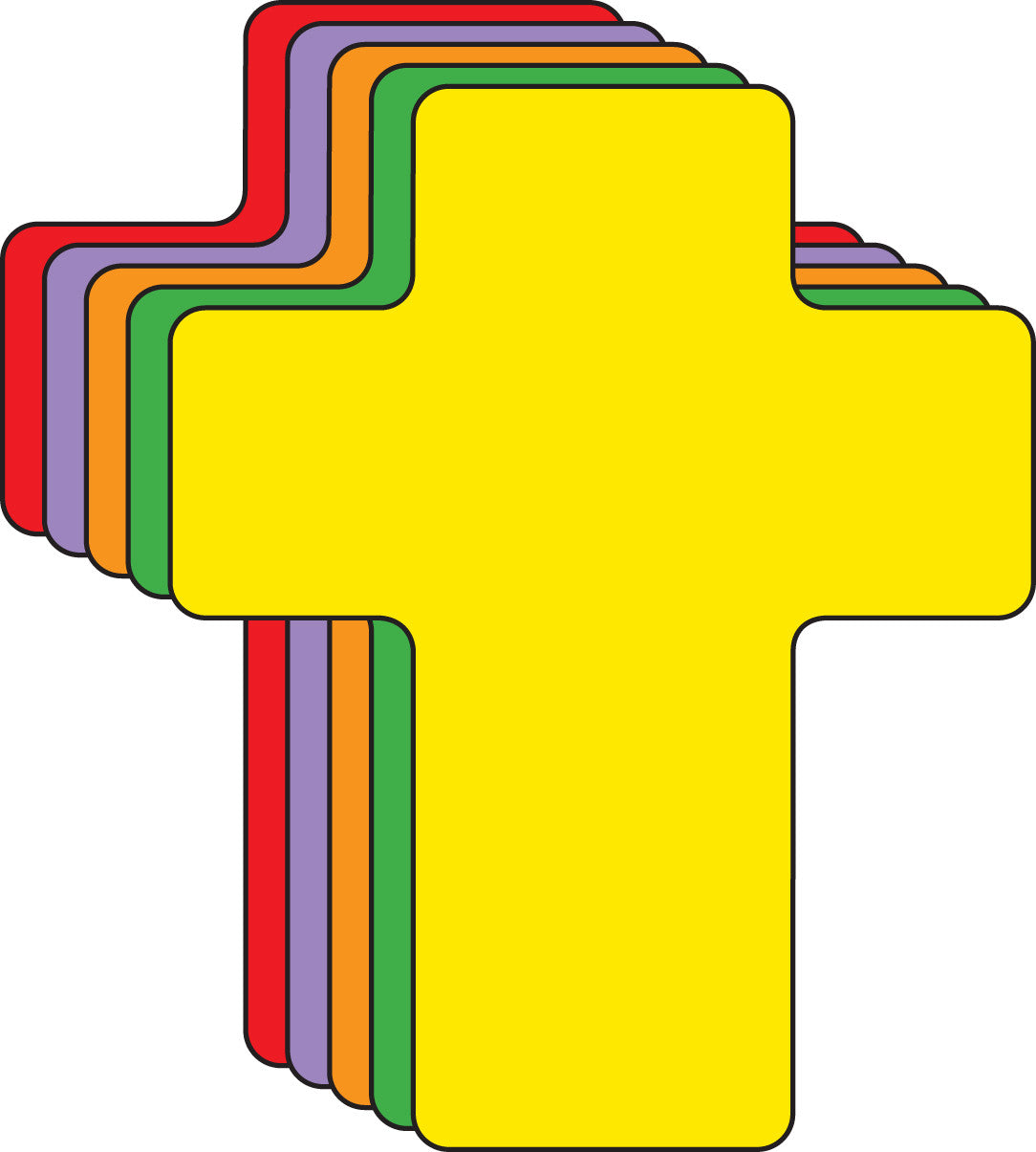 Assorted Color Foam Cross Cut-Outs, 5.5" – Pack of 15