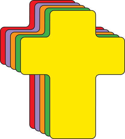 SHAPES ETC. Cross Assorted Color Creative Cut-Outs- 5.5"