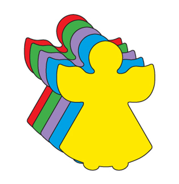 SHAPES ETC. Large Assorted Color Creative Foam Cut-Outs - Angel