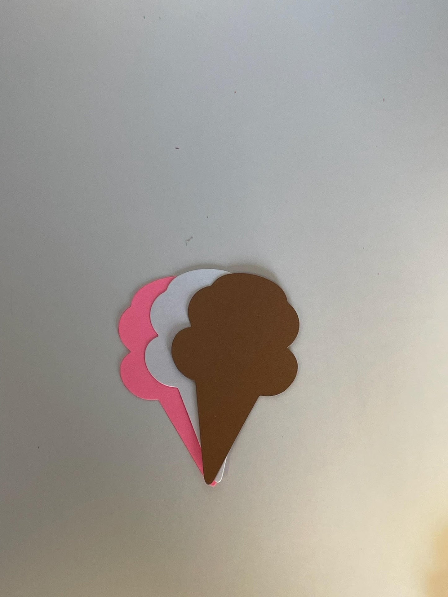 SHAPES ETC. Small Neapolitan Ice Cream Cone Tri- Color Creative Cut-Outs - 3"