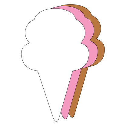 SHAPES ETC.  Neapolitan Ice Cream Cone Large Tri-Color Creative Cut-Outs- 5.5”