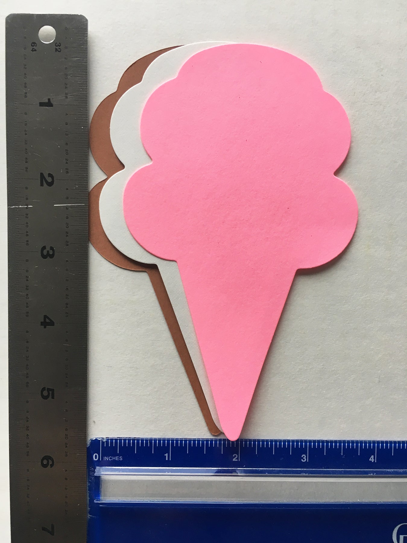 SHAPES ETC.  Neapolitan Ice Cream Cone Large Tri-Color Creative Cut-Outs- 5.5”