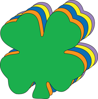 SHAPES ETC. Four Leaf Clover Assorted Color Creative Cut-Outs- 3”