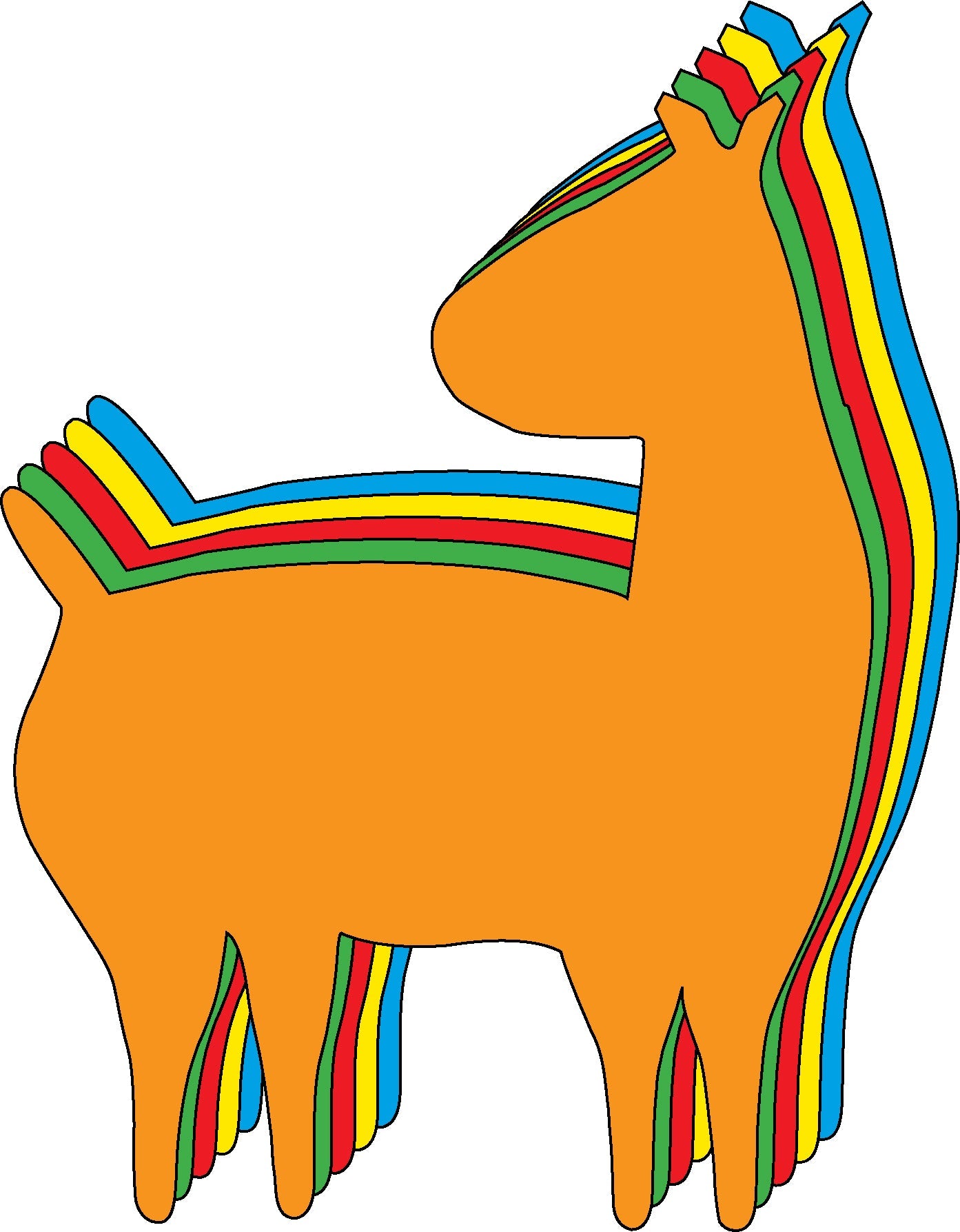 SHAPES ETC.  Large Assorted Color Creative Cutout - Llama
