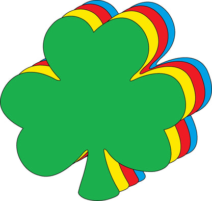 SHAPES ETC.  Shamrock Assorted Color Creative Cut-Outs- 5.5”