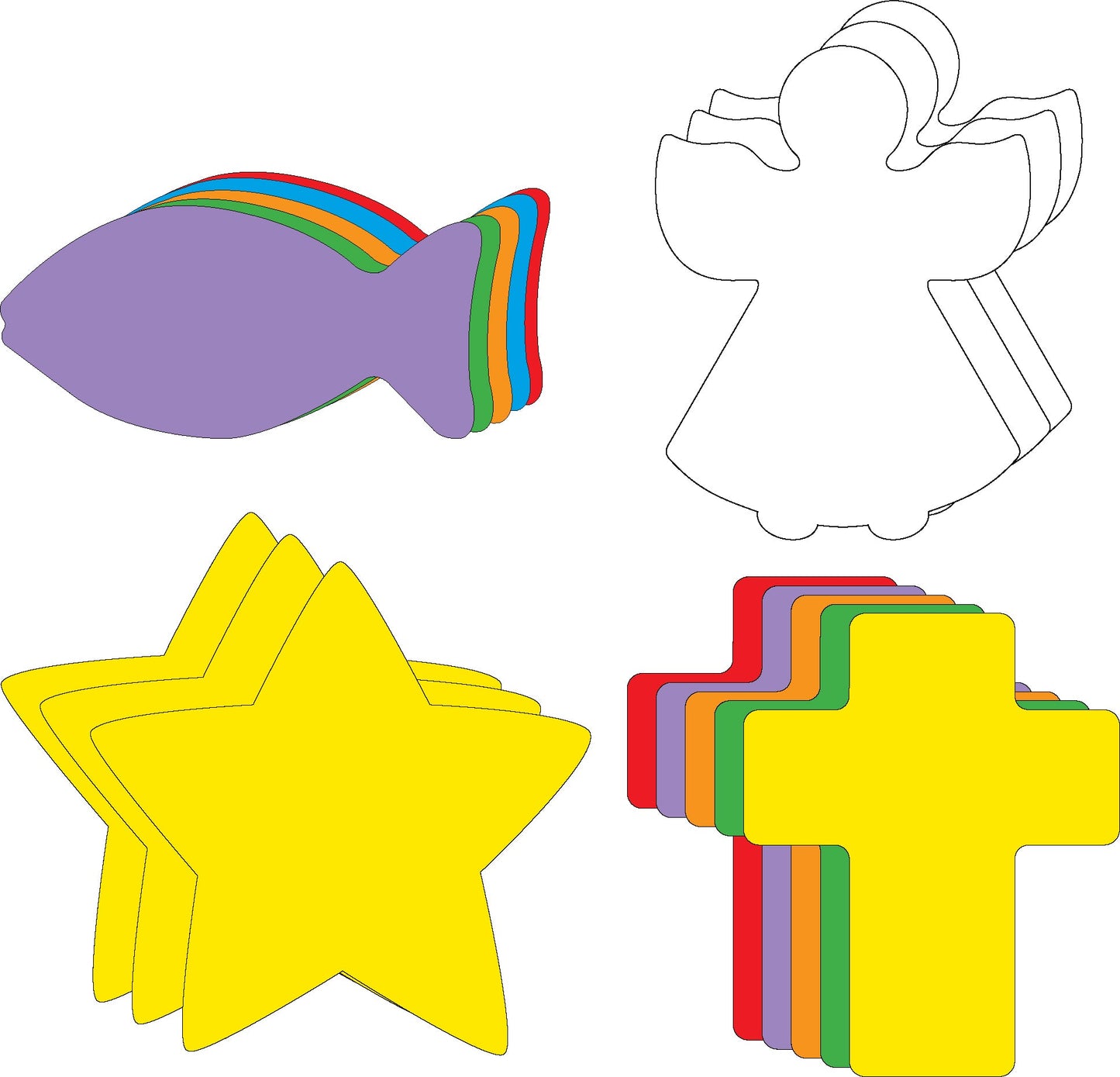SHAPES ETC. Large Cut-Out Set - Spiritual Symbols