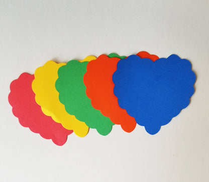 SHAPES ETC.  Scalloped Heart Cut-Outs Assorted Color - 5.5"