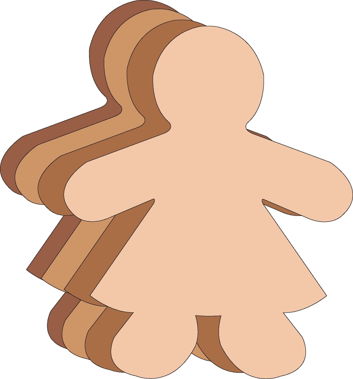 SHAPES ETC. Girl Multicultural Creative Cut-Outs- 5.5”