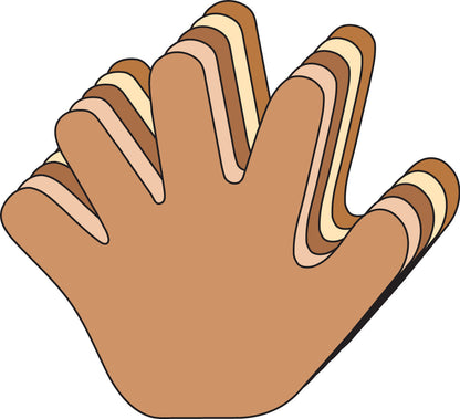 SHAPES ETC. Hand Multicultural Cut-Outs- 5.5"