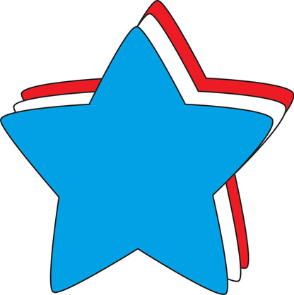 SHAPES ETC. Star Tri-Color Creative Cut-Outs- 5.5"