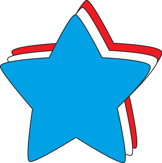 SHAPES ETC. Star Tri-Color Creative Cut-Outs- 5.5"