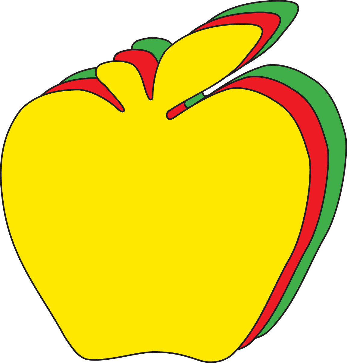 SHAPES ETC. Apple Tri-Color Creative Cut-Outs- 5.5"