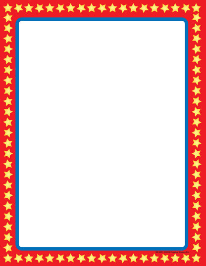 SHAPES ETC.  Designer Paper - Star Border (50 Sheet Package)