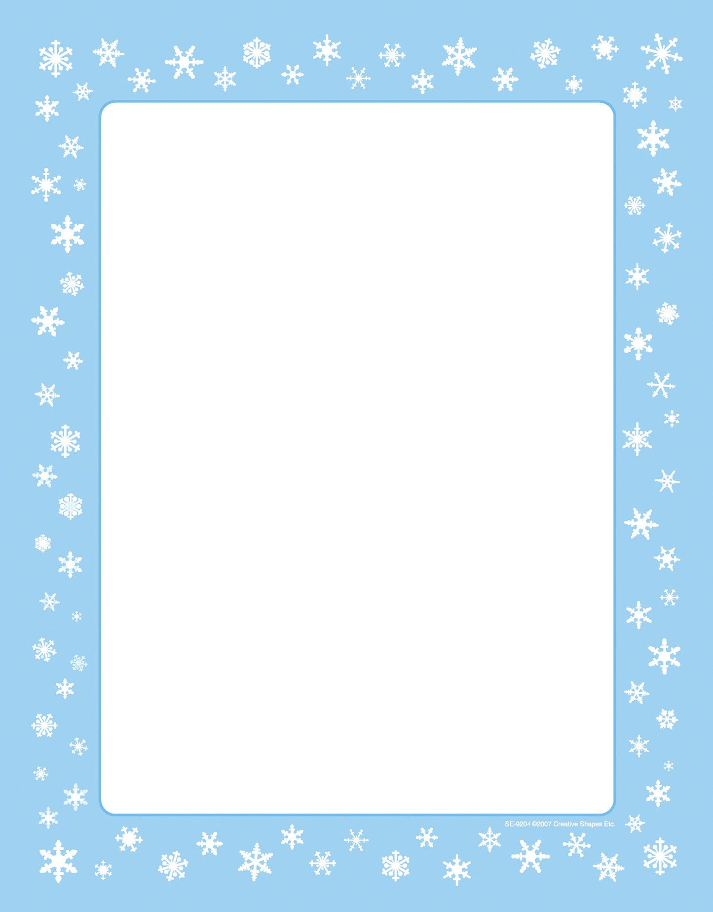 SHAPES ETC. Designer Paper - Snowflakes (50 Sheet Package)