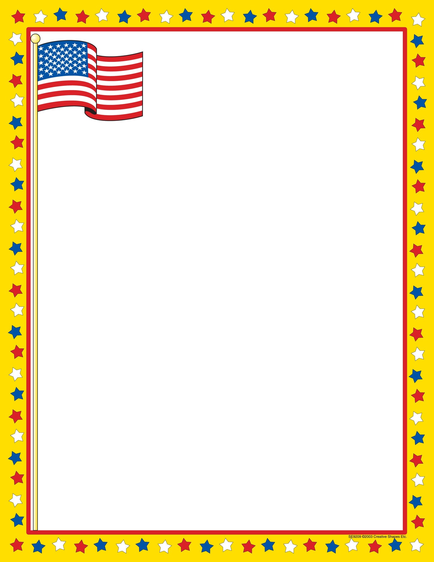 SHAPES ETC. Designer Paper - Patriotic (50 Sheet Package)