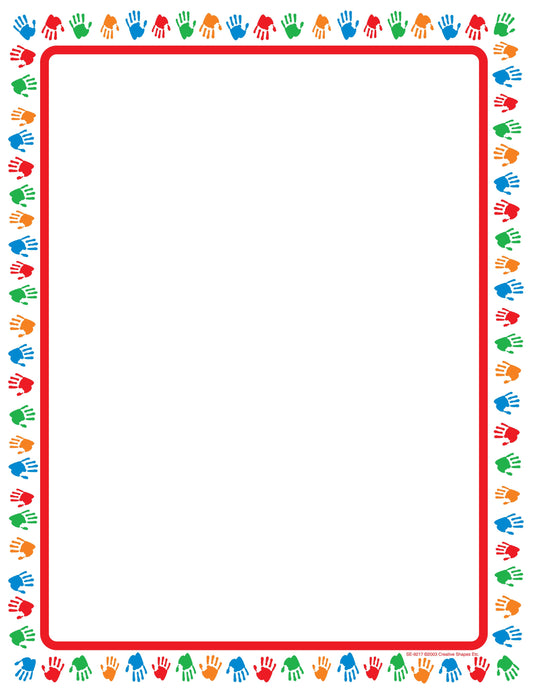 SHAPES ETC.   Designer Paper - Hands (50 Sheet Package)