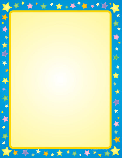 SHAPES ETC.   Designer Paper - Multi Star (50 Sheet Package)