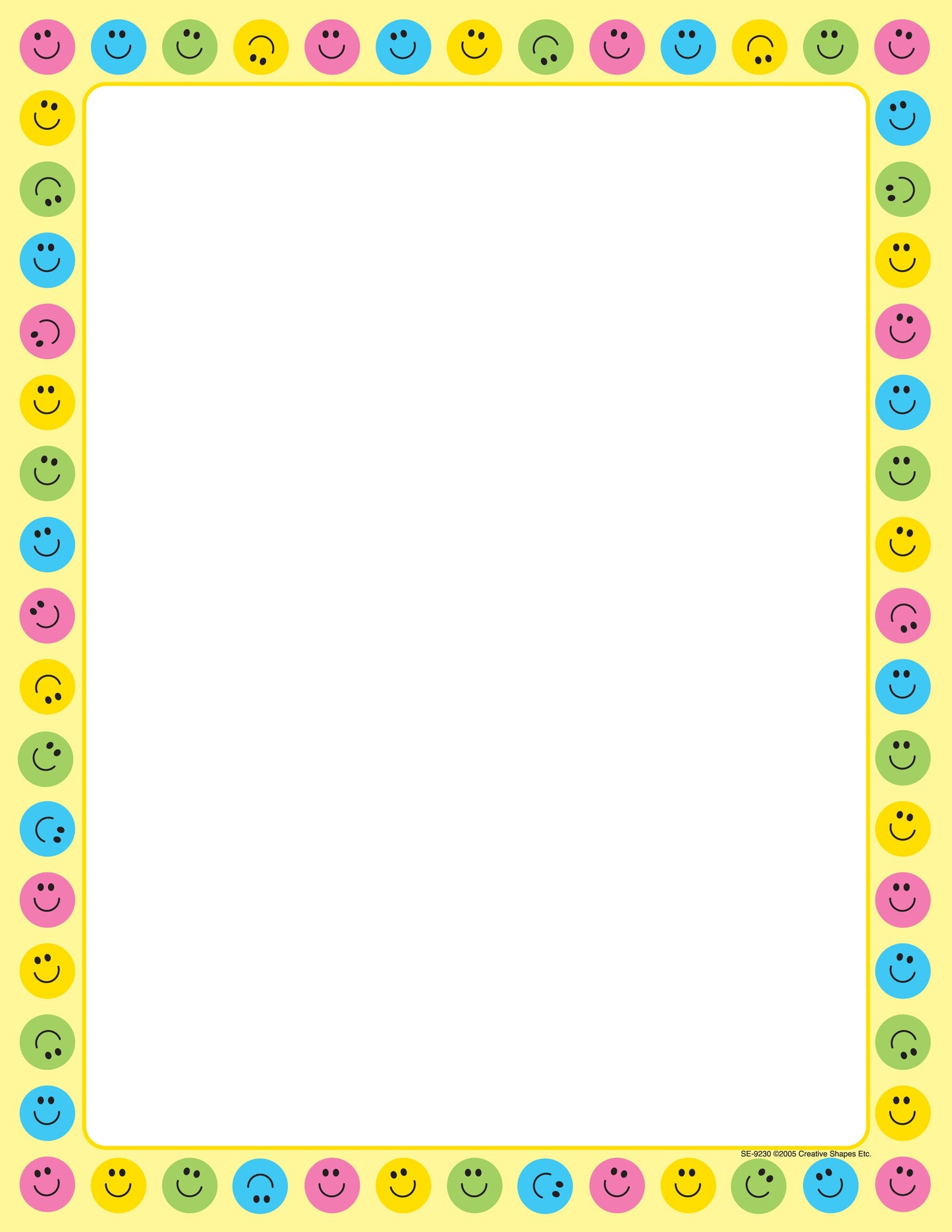SHAPES ETC.   Designer Paper - Smile (50 Sheet Package)