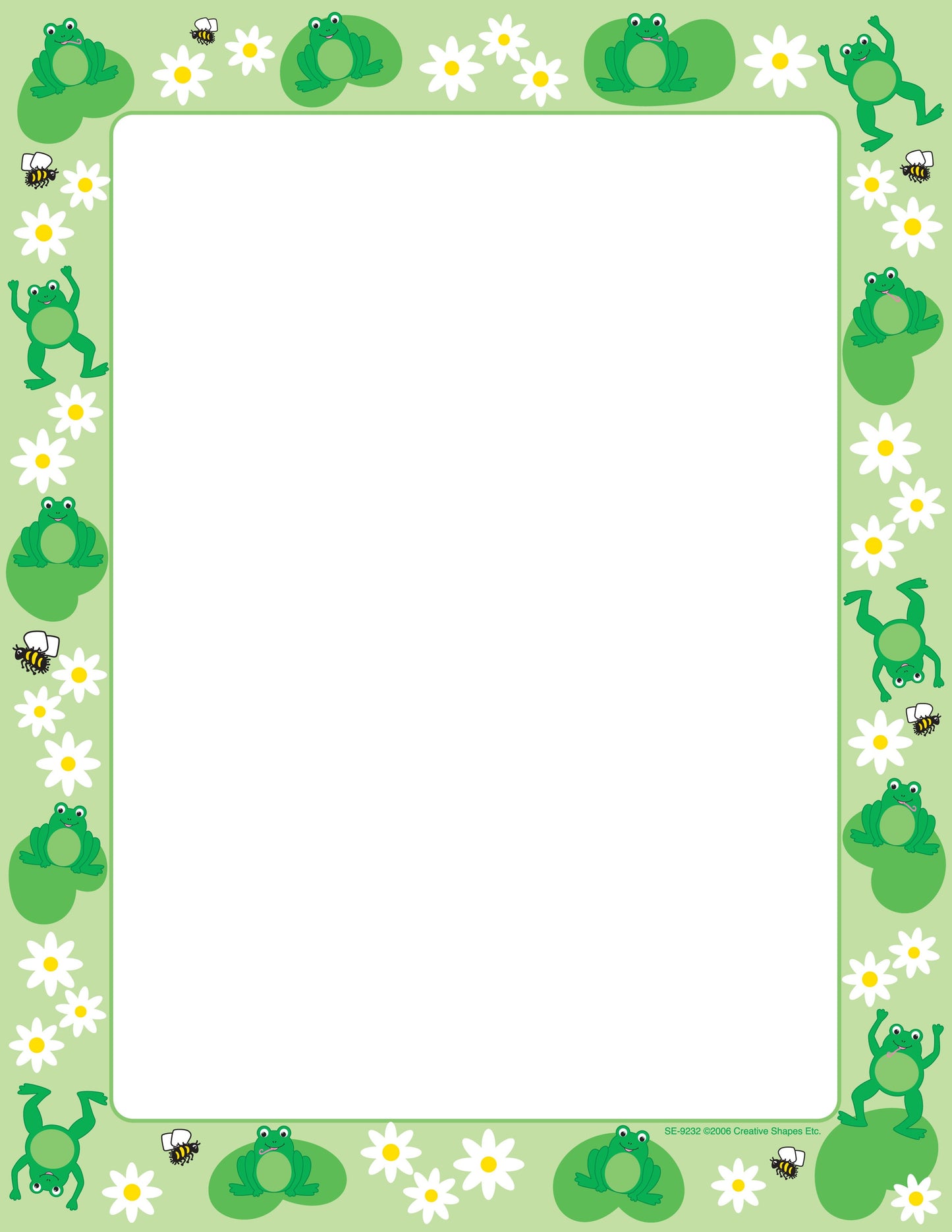 SHAPES ETC.   Designer Paper - Frog (50 Sheet Package)