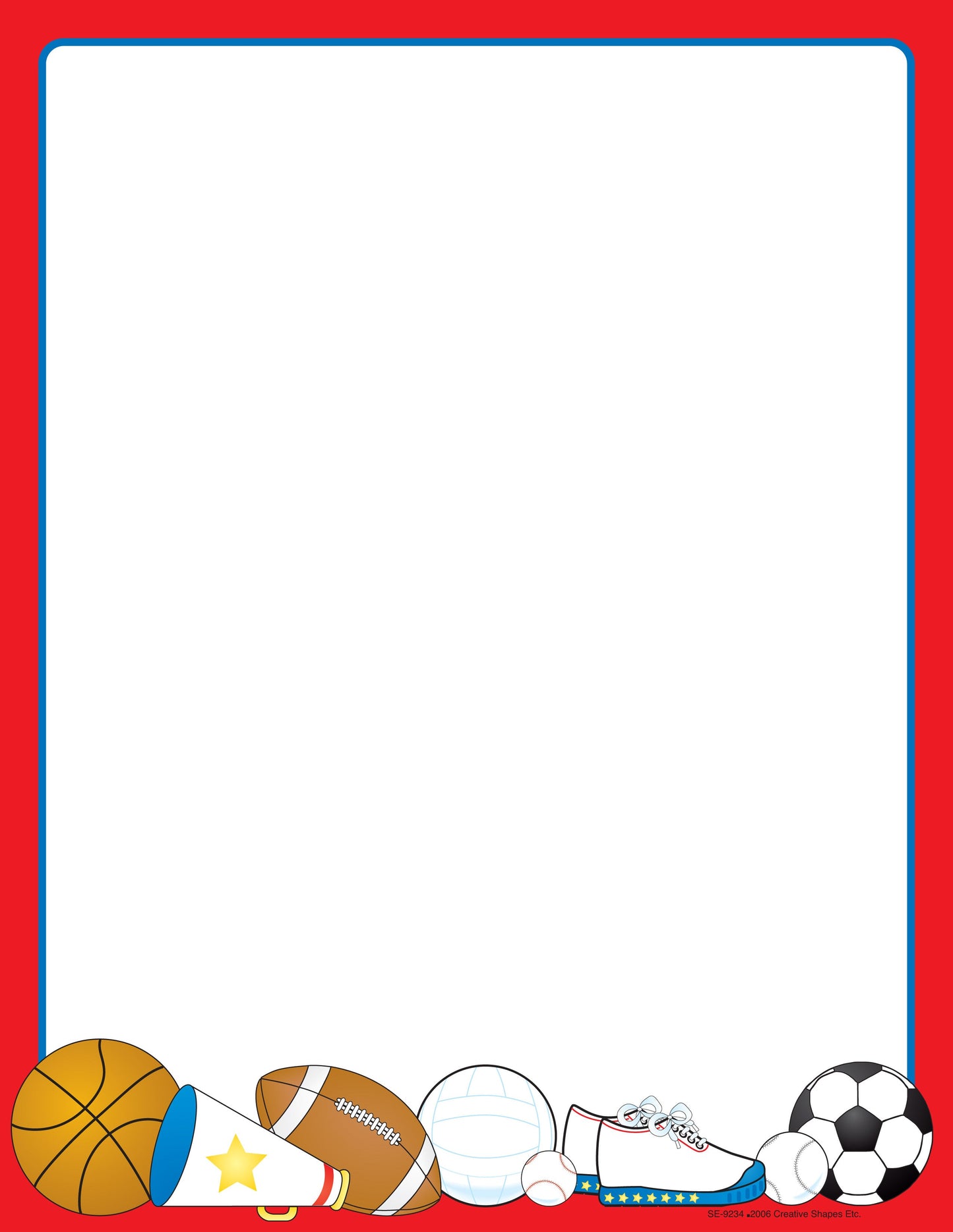 SHAPES ETC.   Designer Paper - Sports (50 Sheet Package)