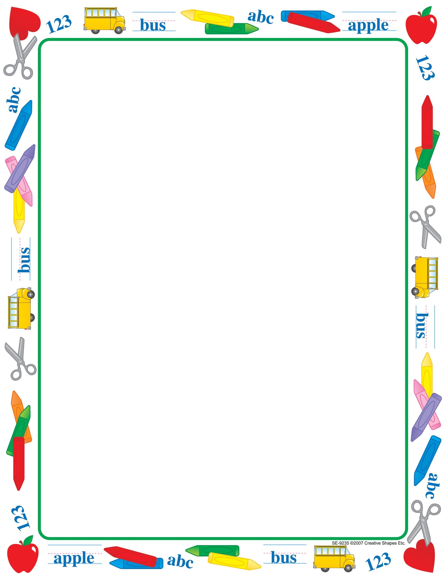 SHAPES ETC.   Designer Paper - School Time (50 Sheet Package)