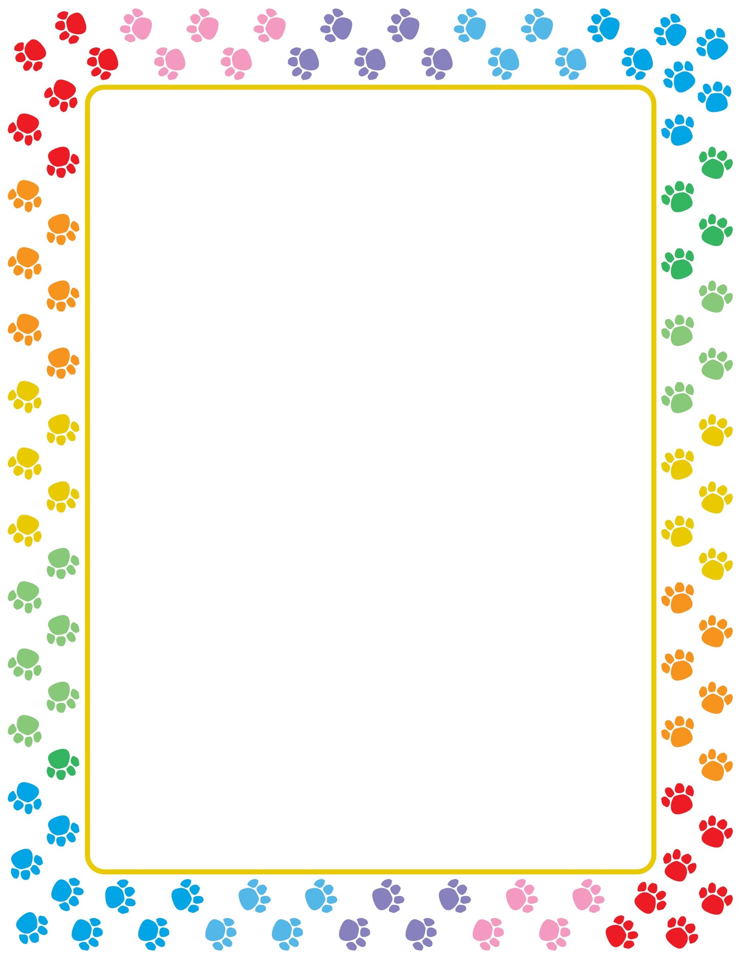 SHAPES ETC. Designer Paper - Paw Print (50 Sheet Package)