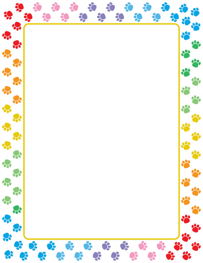 SHAPES ETC. Designer Paper - Paw Print (50 Sheet Package)