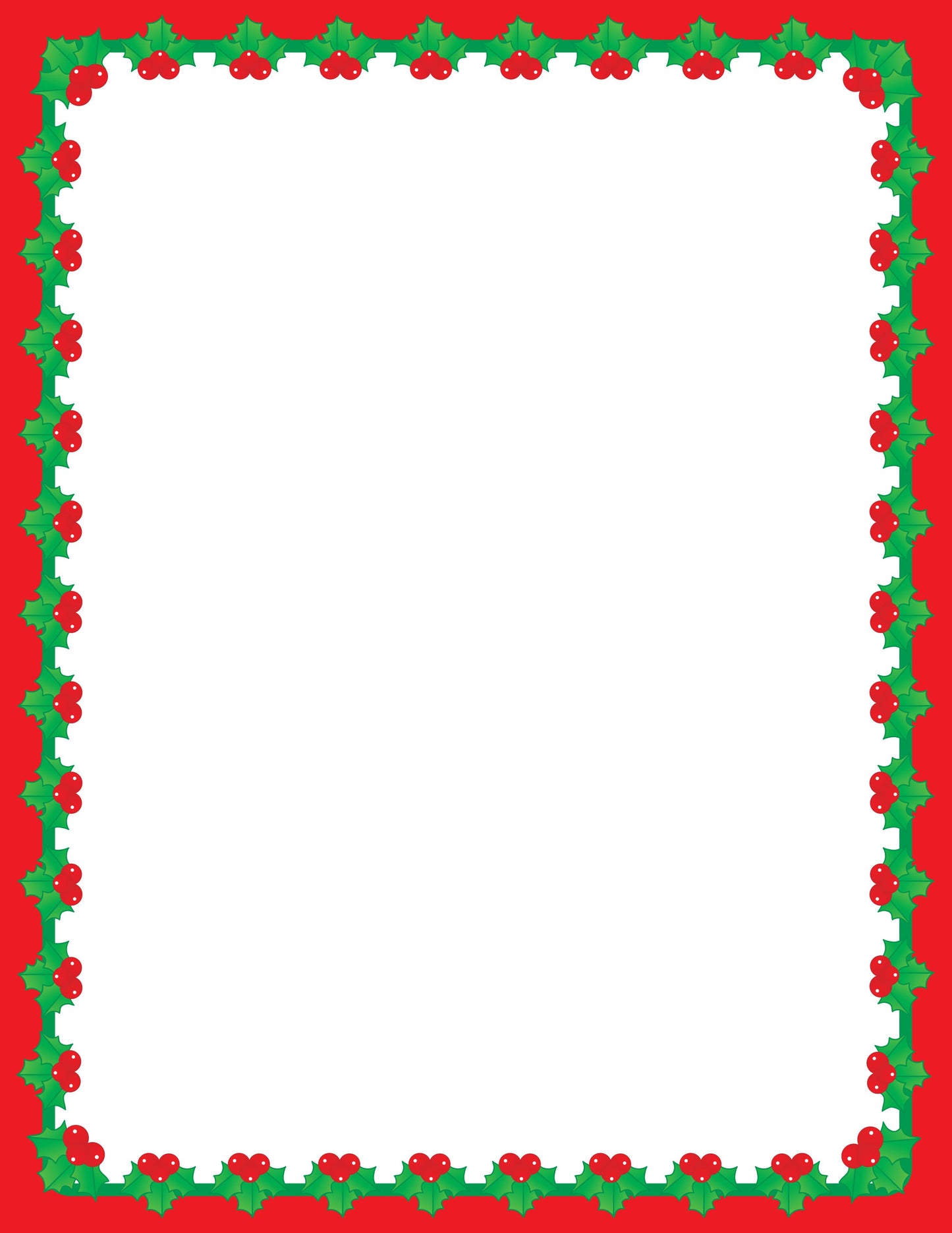 SHAPES ETC. Designer Paper - Christmas Holly (50 Sheet Package)