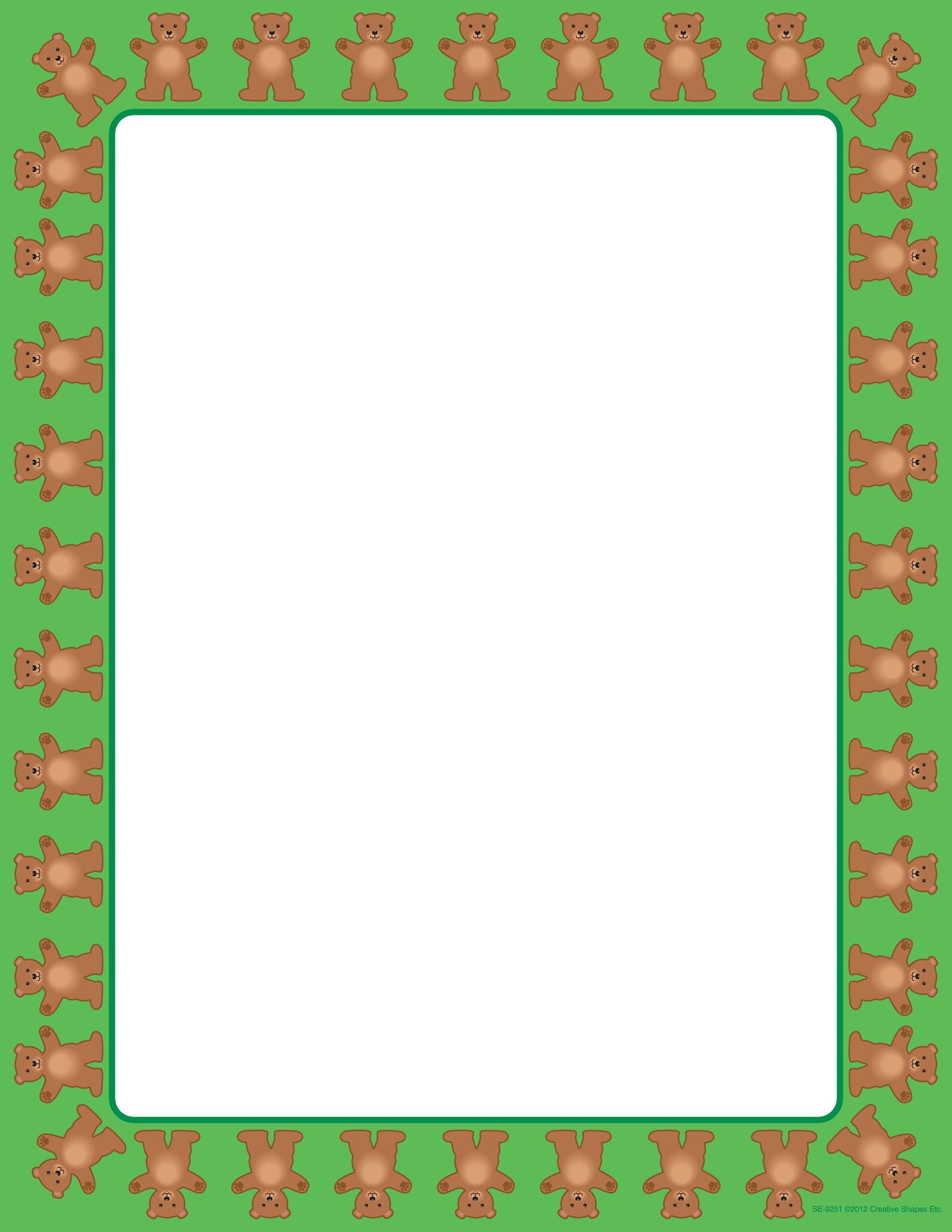 SHAPES ETC. Designer Paper - Teddy Bear (30 Sheet Package)