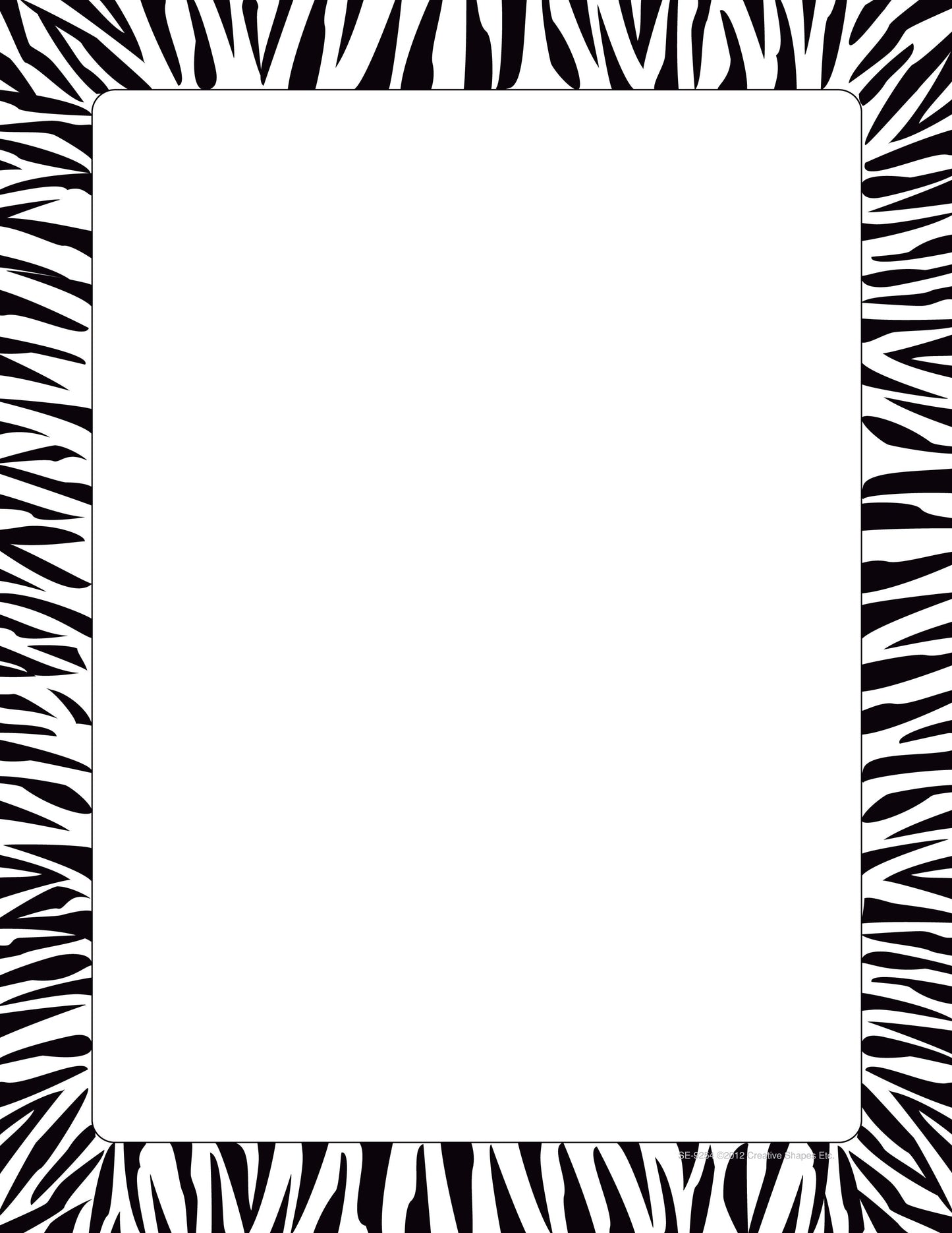 SHAPES ETC. Designer Paper - Zebra Border (50 Sheet Package)