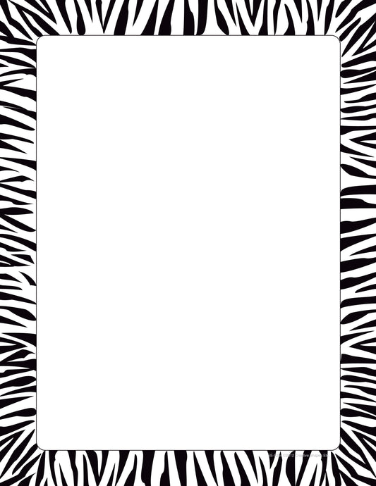 SHAPES ETC. Designer Paper - Zebra Border (50 Sheet Package)
