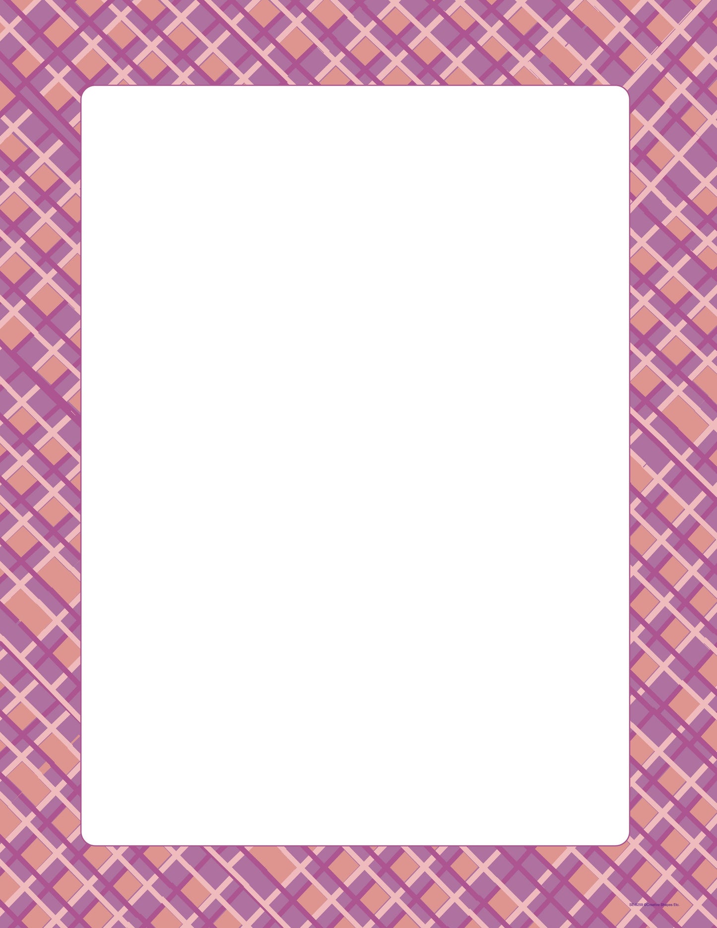 SHAPES ETC. Designer Paper - Pink Plaid (50 Sheet Package)