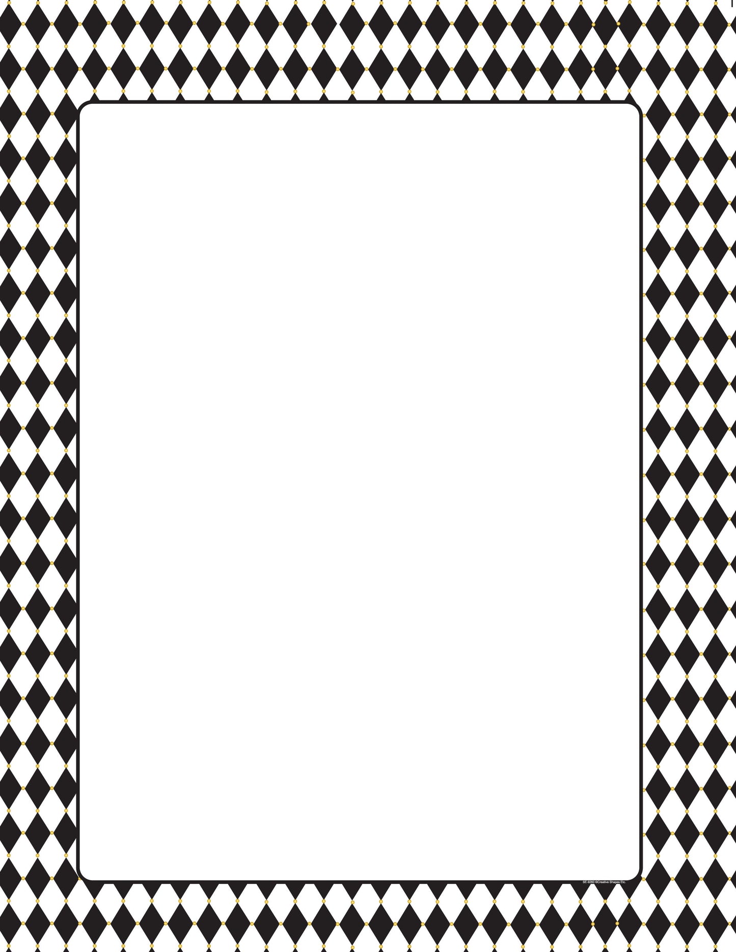 SHAPES ETC. Designer Paper - Harlequin with a chevron pattern (50 Sheet Package)