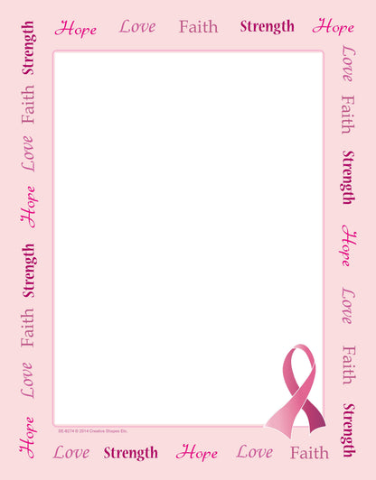 SHAPES ETC. Designer Paper - Awareness Ribbon (50 Sheet Package)