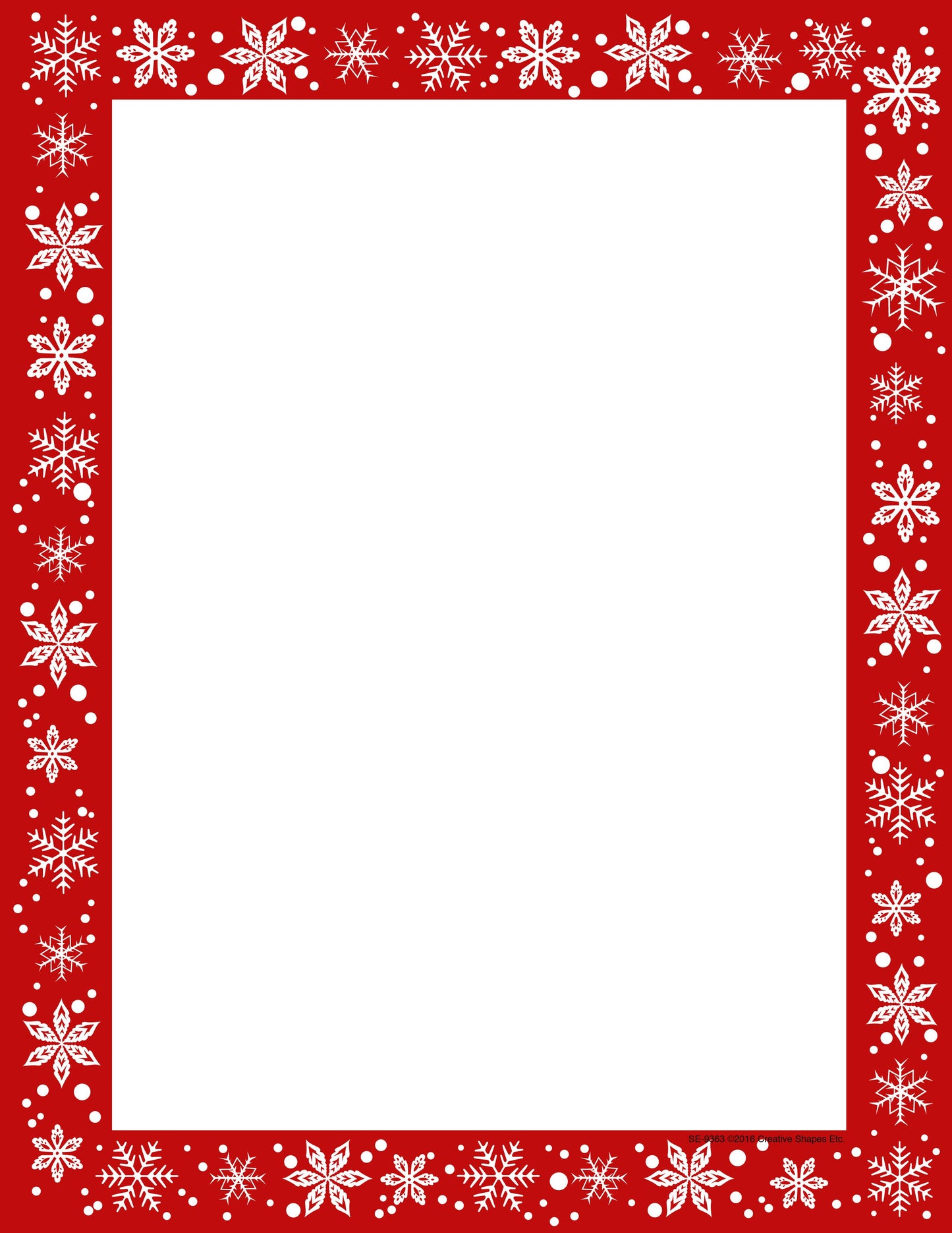 SHAPES ETC. Designer Paper - Christmas Snow (50 Sheet Package)