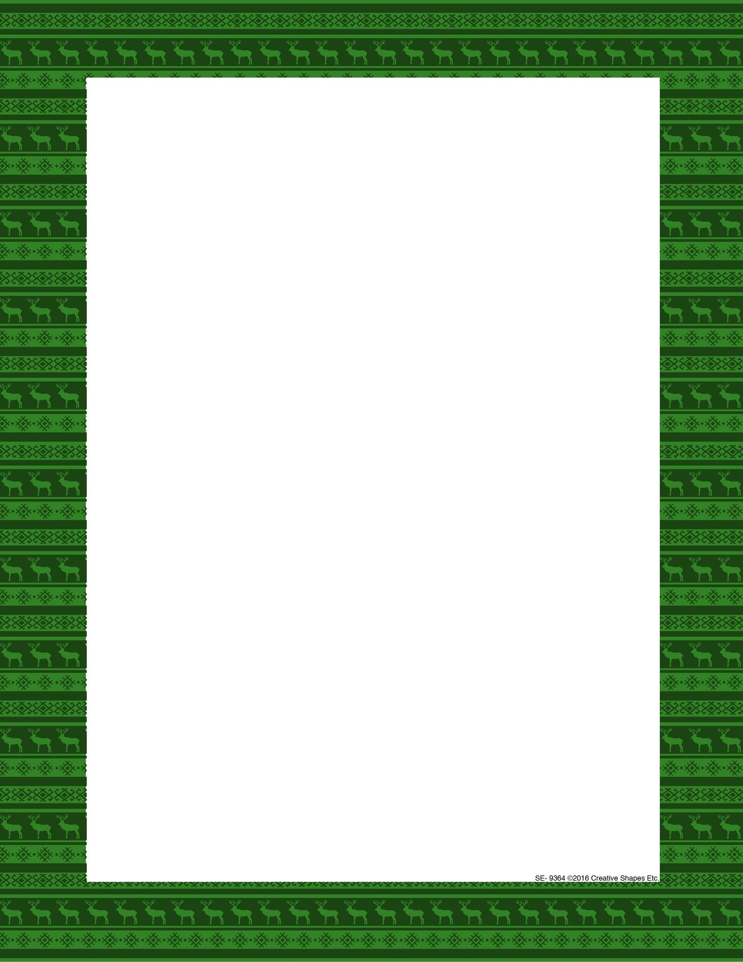 SHAPES ETC. Designer Paper - Holiday Green Deer (50 Sheet Package)