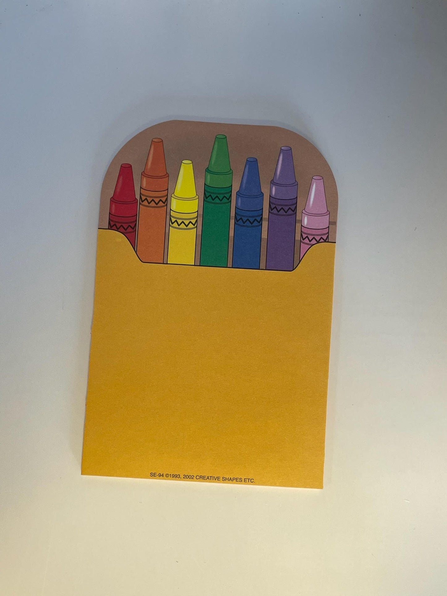 SHAPES ETC.  Large Notepad - Crayon Box