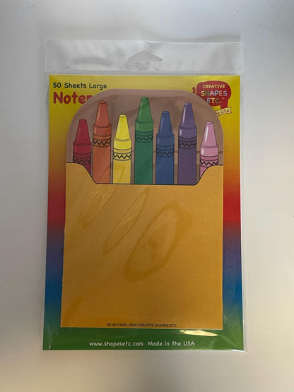 SHAPES ETC.  Large Notepad - Crayon Box