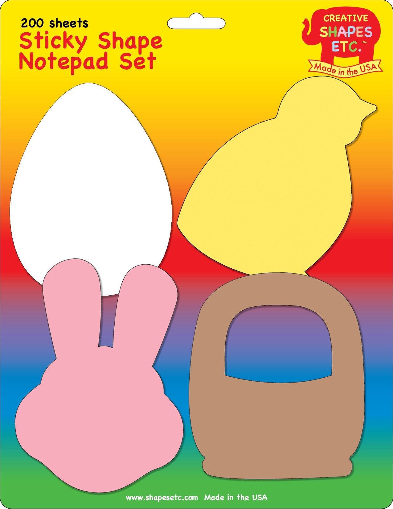 SHAPES ETC. Sticky Notepad Set - Easter